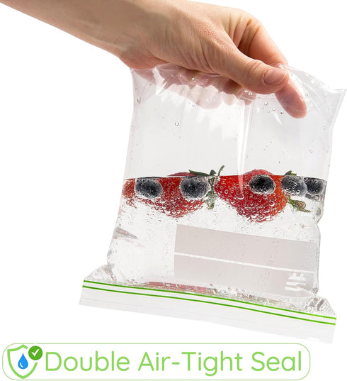 Freezer Bags Quart Size Resealable 150 count Extra Strong and Leak Proof Bags 1 Quart With Double Zipper Perfect for Berries Fruit and Food Quart Freezer Bags by Choice Marts