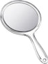 Jetec Double-Sided Hand Mirror - Handheld 1X/2X Magnifying Mirror with Handle, Rounded Shape Makeup Mirror (Clear)