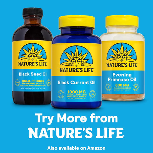 NATURE'S LIFE Black Currant Seed Oil 1000mg, 60 Softgels - Natural Source of Omega 6 & 3