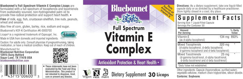 BlueBonnet Full Spectrum Natural Vitamin E Complex Liquid Capsules, 30 Count (743715006003)