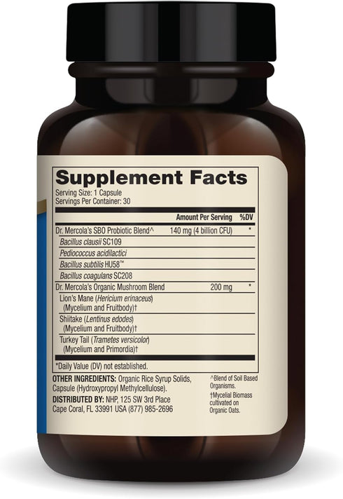 Dr. Mercola Complete Spore Restore - 30 Servings (30 Capsules), SBO Probiotic, Supports Healthy Immune Function