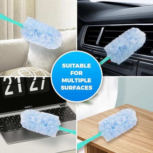 Heavy Duty Duster Kit with 20 Refills & 2 Handles, Compatible with Swiffer Dusters for Multi-surface Cleaning