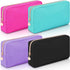Hushee 4 Pcs Nylon Makeup Bag Waterproof Toiletry Organizer for Women Girls, Christmas Gifts (Black, Fuchsia, Mint,