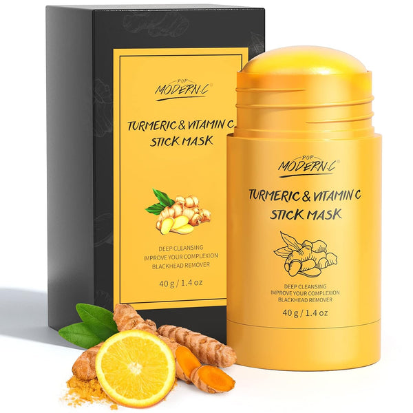 Turmeric Clay Stick Mask, Organic Vitamin C Purifying Mask for Blackhead Cleansing, Deep Clean Pore Facial Mask
