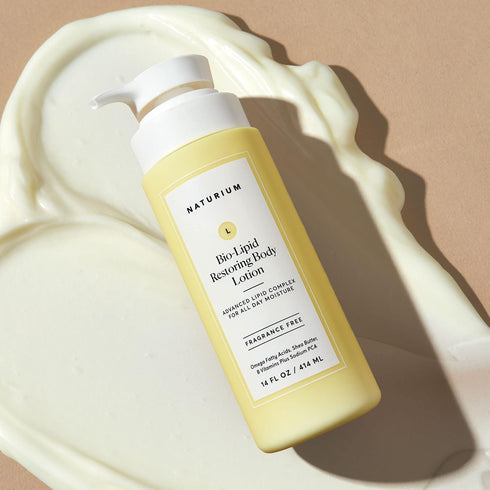 Naturium Bio-Lipid Restoring Body Lotion - Fragrance Free, 14 oz with Shea Butter for Moisturizing