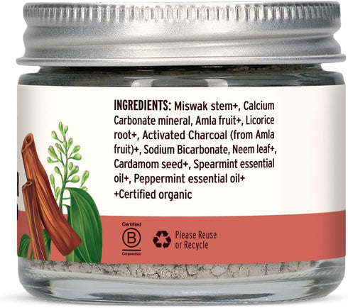 Banyan Botanicals Cinnamon Clove Tooth Powder, Ayurvedic Fluoride-Free Toothpaste Alternative, 0.75oz, Vegan