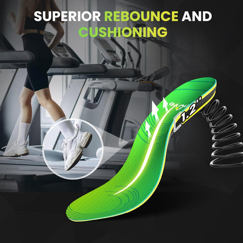 Relief,2XL:Men's 10.5-11.5,Women's 12.5-13 Lightweight Running Sport Insoles for Men Women - Welnove Shock Absorption