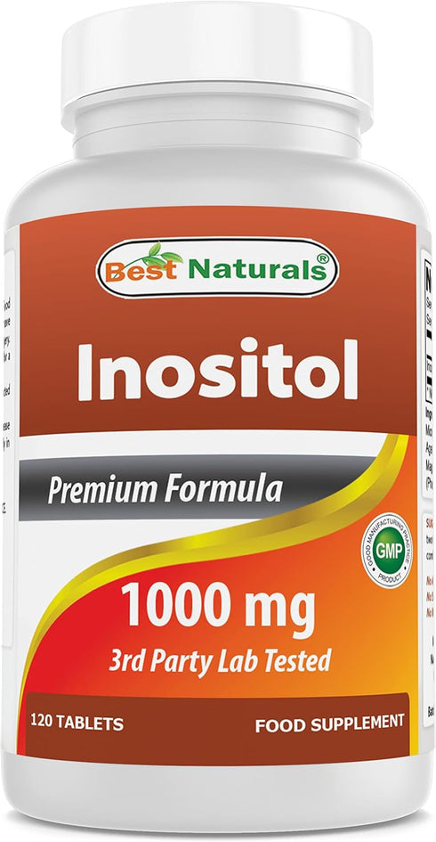 Best Naturals Inositol 1000mg, 120 Tablets, Also Known as Vitamin B8