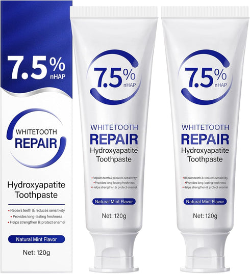 Rulviou 2 Pack Hydroxyapatite Toothpastes for Enamel Protection and Tooth Strengthening, Fluoride-Free Cooling