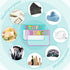 Sanwuta 2 Pcs Chenille Letter Clear Zipper Pouch - Transparent Travel Makeup Bag for Women (Beach Stuff, 11.8 x 8.2