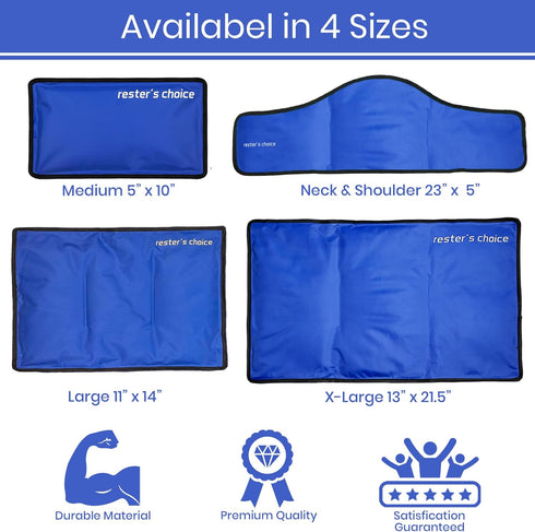 2 Pack Large Ice Packs for Injuries, 11" x 14.5", Hot & Cold Reusable Gel Pack, Durable Construction, Flexible When