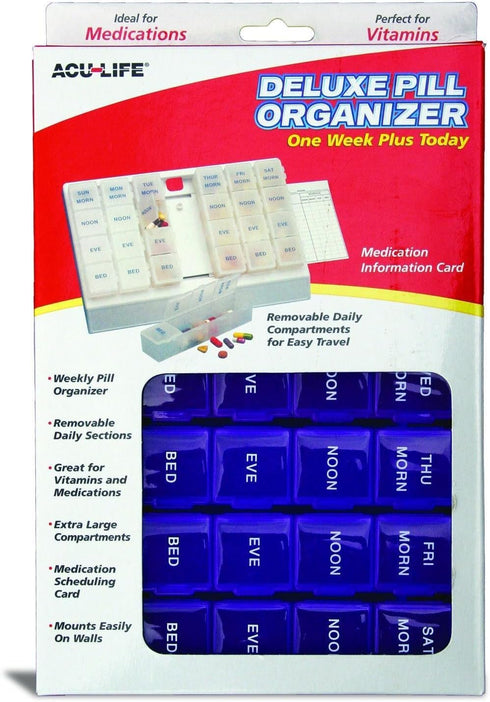 Health Enterprises Acu-Life Deluxe Pill Organizer 'One Week Plus Today'