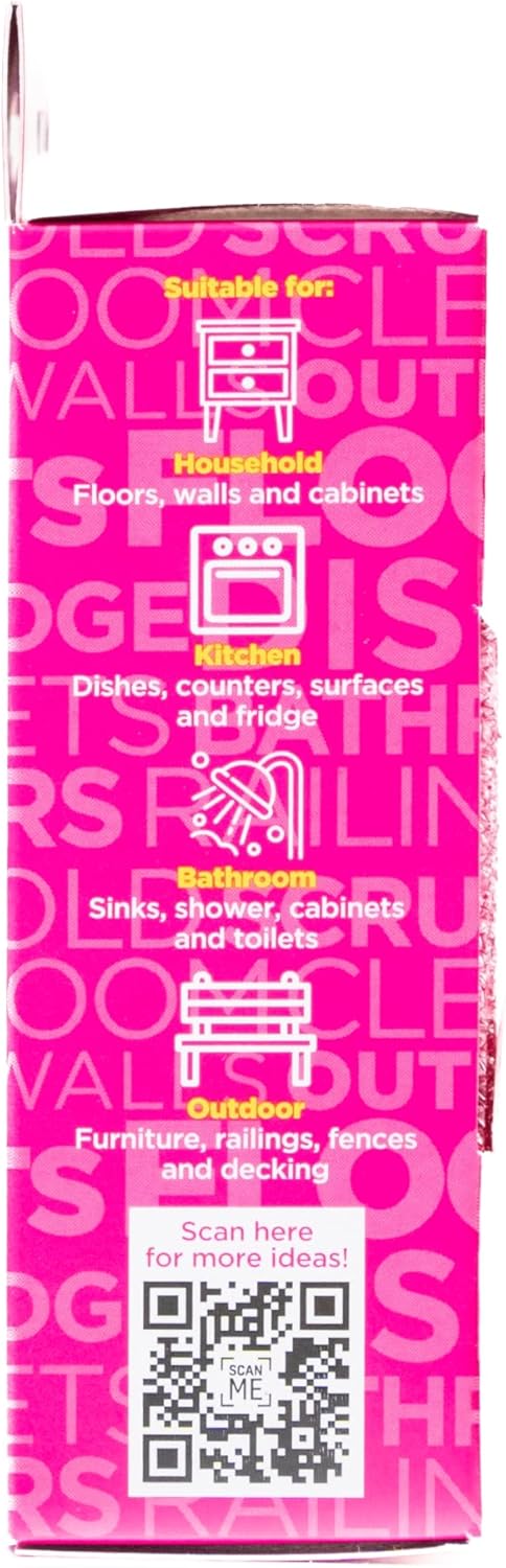 Stardrops – The Pink Stuff – SQeeZY Miracle Dual Sided Scrubber Sponge, Scratch Free for Ultimate Home Cleaning, 3-Pack