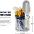 Makeup Brush Holder Organizer -Rotating 360° Clear Storage Cup Containers for Vanity, Desk, Countertop, Spinning Pen Holder for Desk, Round Make up Brush Stand with 5 Slots, for Cosmestics (Clear) by VANZAVANZU