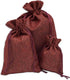 12-Pack Natural Burlap Gift Bags w. Drawstring (Maroon Red, Medium) for Party Favors, Presents or DIY Craft