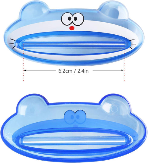 PASOW (Pack 5 Cartoon Animal Plastic Frog Cat Panda Pig Shaped Toothpaste Cream Squeezers of Mix Designs)