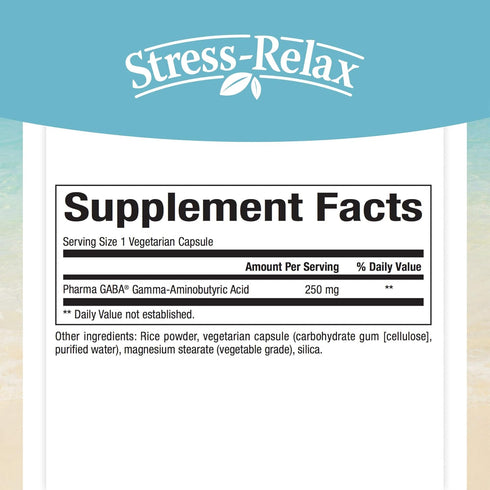 Natural Factors Stress-Relax Pharma GABA 250 mg - Non-Drowsy Stress Support for Relaxation & Mental Focus, 60 Capsules