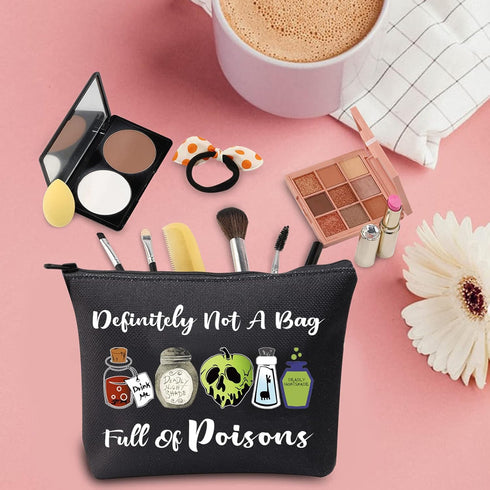 TSOTMO Evil Gift Queen Witchy Makeup Pouch, Poison Zipper Bag, Halloween Party Gift for Villain Fans