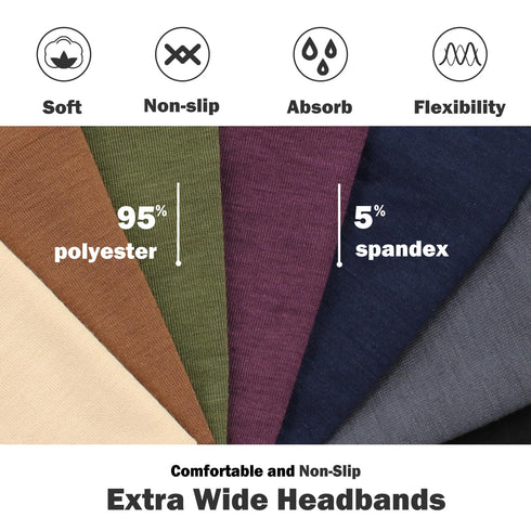 IVARYSS Extra Wide Non-Slip Headbands for Women, 7'' Large Twist Knotted Stretchy Hair Accessories, 4 Pack, Neutral