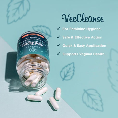 VeeFresh - VeeCleanse Boric Acid Vaginal Suppositories - Vaginal pH Balance Suppositories - Vaginal Odor Control - Feel