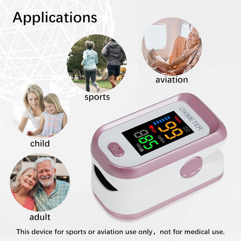 Pulse Oximeter Fingertip, Heart Rate Monitor with Large LED Screen, Blood Oxygen Meter for Adults