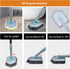 Shower Cleaning Brush with Long Handle, 3 in 1 Tub and Tile Scrubber with 50.4'' Extendable Handle for Bathroom