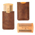 Wooden Beard Comb, 3 Pieces with Durable Cases for Men, Fine & Coarse Teeth, Brown Deer Design