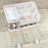 Large Capacity Makeup Organizer for Vanity, Plastic White Countertop Storage with Clear 3 Drawers for Brushes and