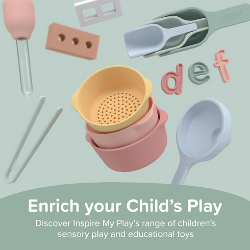 Inspire My Play Blue Sensory Bin Starter Kit - Engaging Messy Play Tools