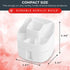 Masirs Small Rotating Makeup Organizer, Mini Cosmetic Storage Solution with Multiple Compartments (Square - White)