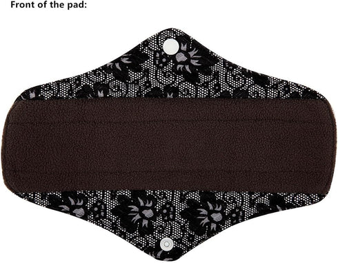 ReUseLife 5 Pack 10 Inch Cloth Menstrual Pads,Reusable Sanitary Pads,Washable Panty Liner,Unscented