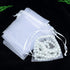 50 Pcs 5x7 inch Gift Wrap Bags, Organza Sheer Clear Tulle Fabric, White Drawstring Sachet for Party Favors