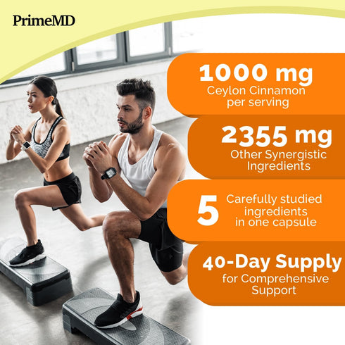 5-in-1 Ceylon Cinnamon Capsules 2355mg, Ceylon Cinnamon, Apple Cider Vinegar, Turmeric & Panax Ginseng - Bioperine
