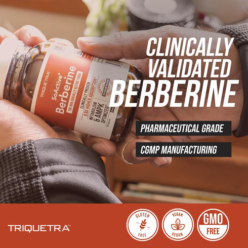 SoActive Berberine 550mg, Clinically Proven Most Effective Berberine Phytosome for Metabolism (60 Servings)