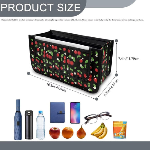 Hechitok Cherry Leaf Walker Bag, Handy Rollator Basket Water Cup Holder, Walker Accessories Storage Bag for Folding