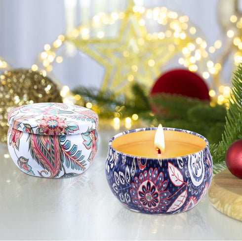Set 2 Pack 2.5 oz Scented Candle Gift for Women, Aromatherapy Candles for Home Scented, Christmas Gifts for Women