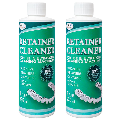 Ultrasonic Retainer Cleaner Solution Concentrate, 16 oz - Cleans Mouthguards, Invisalign, Nightguards, Odor Remover
