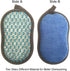 Pack of 6 Blue Multi-Purpose Scrub Sponges, Non-Scratch Double-Side Microfiber Sponge for Effortless Kitchen Cleaning