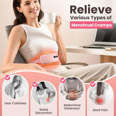 Kobzipanda 5 4 Electric Heating Pad for Lower Back Pain - Rechargeable Lower Back Heat Wrap with Heat & Massage Modes