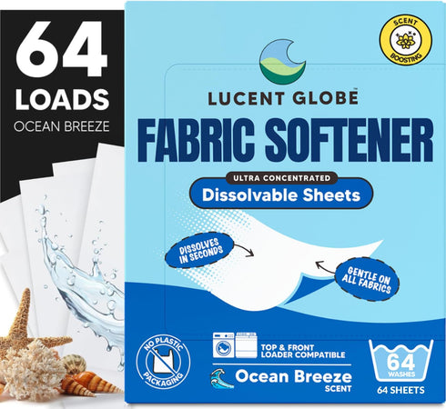 Lucent Globe Fabric Softener Sheets for Washer - Softens & Freshens Laundry,