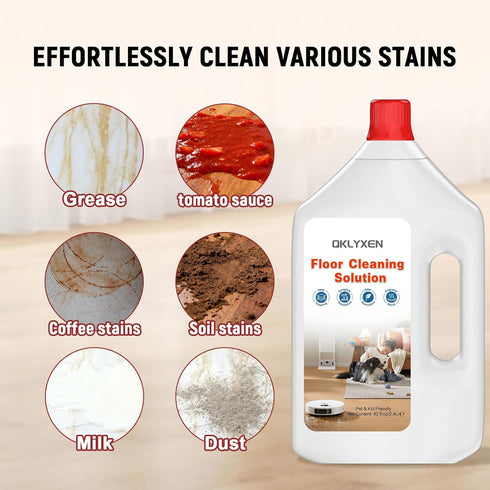 QKLYXEN 82 OZ Floor Cleaning Solution Compatible with Roborock FL Original Floor Cleaner Long-Lasting, Fresh For All
