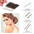 U Shaped Hair Pins, 200 Count Buns Waved Hair Pins for Updos with Box for Women (Brown, 2.4 Inch)