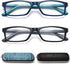 Reading Glasses, Blue Light Blocking for Men Women, Rectangular Frame Computer Readers with Spring Hinge