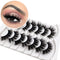 Veleasha 7 Pairs Pack Wispy Faux Mink False Eyelashes, Fluffy Handmade Natural Look Cat Eye Lashes
