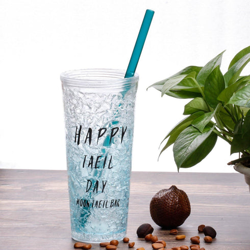 Dakoufish 9" Wide Mouth Reusable Plastic Replacement Drinking Straws for Milkshake, Smoothie Set of 8