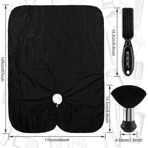 NICEMOVIC Hair Cutting Barber Cape with Neck Duster Brush, Professional Barber Accessories for Salon Haircut