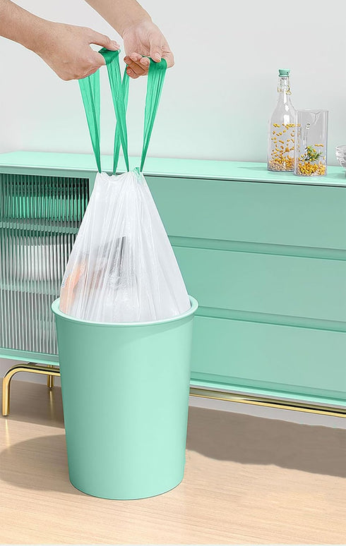 4 Gallon Small Trash Bags - 45 Count Thickened Drawstring Faint Scented White Mini Garbage Bags