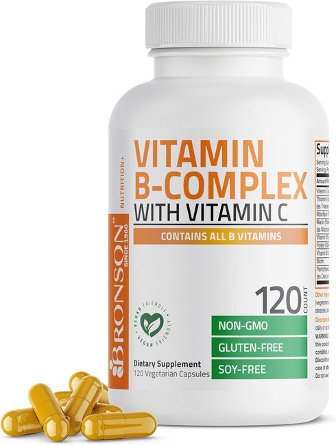 Bronson Vitamin B Complex with Vitamin C - Immune Health, Energy Support