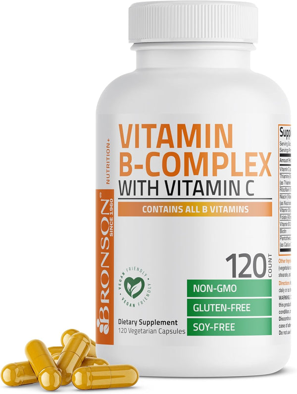 Bronson Vitamin B Complex with Vitamin C - Immune Health, Energy Support