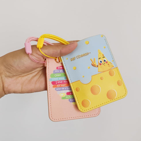 Slim PU Wallet for Birth Control Pills - Yellow Credit Card Sleeve